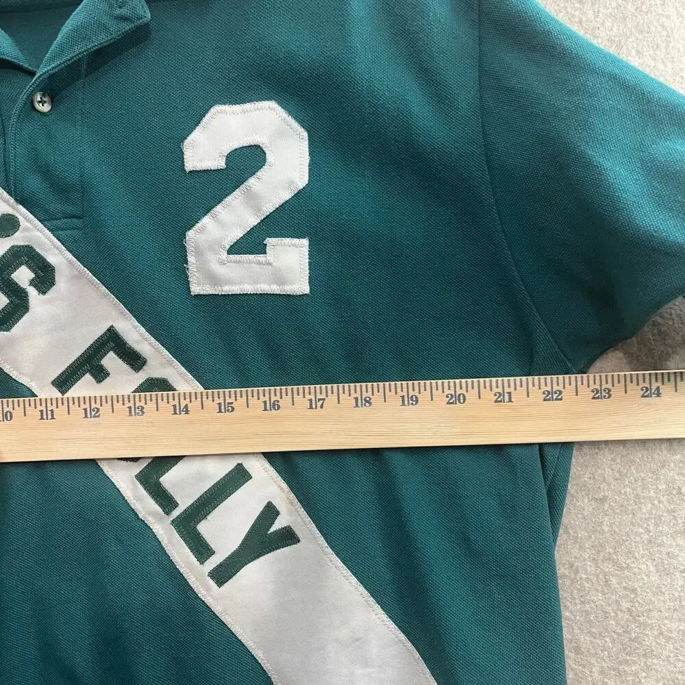 Vintage All Sports By Somers Darby’s Folly Rugby Polo Green Size L Made in USA - Picture 6 of 9